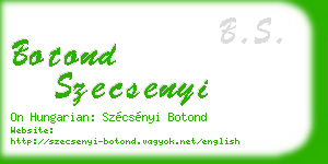 botond szecsenyi business card